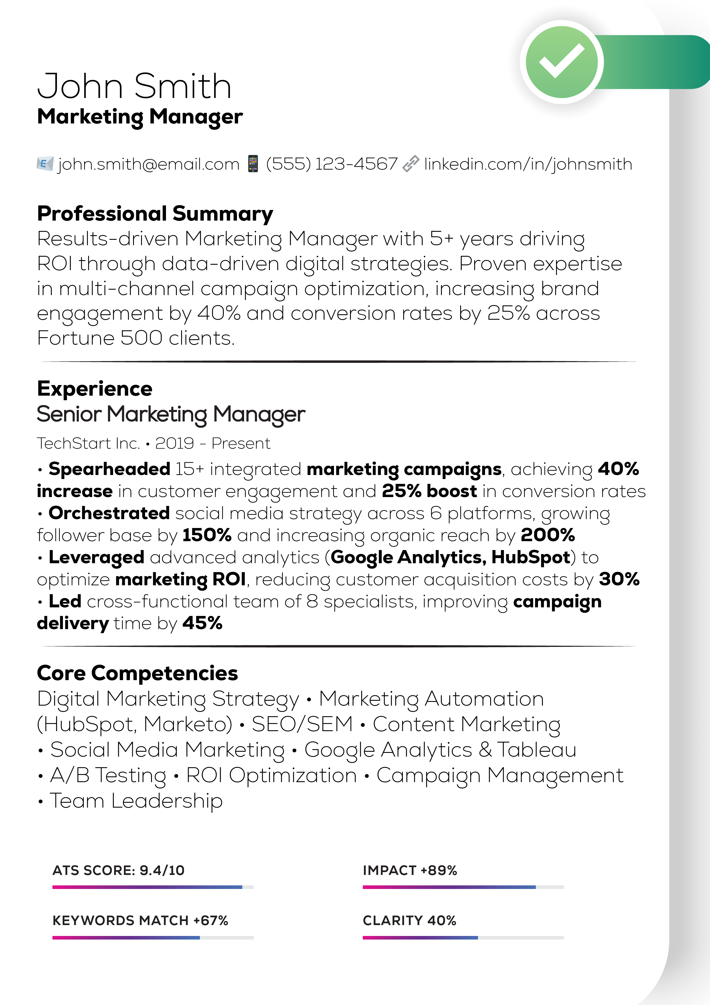 Marketing Manager After